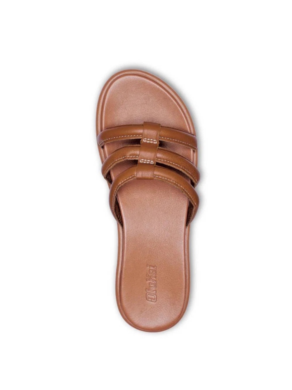 Olukai Women’s Tiare Brown Slide Sandals - Classic Three-Strap Casual Size 7